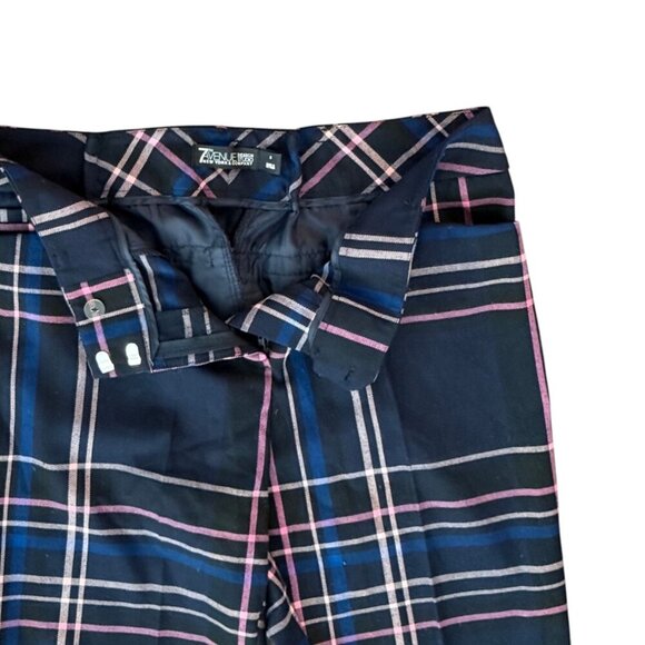 Timeless Elegance: Navy Plaid High-Waisted Trouser NY & Co & Avenue - Picture 6 of 14